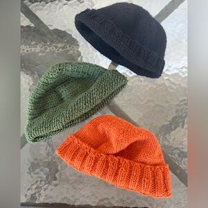 Men Fisherman Short Way Beanies-Adult/Teen Fit -Orange Has Sold